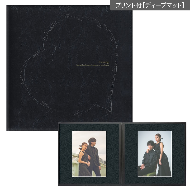 ブレッシング黒　２面（角×角）(プリント付【ディープマット（光沢なし）】)