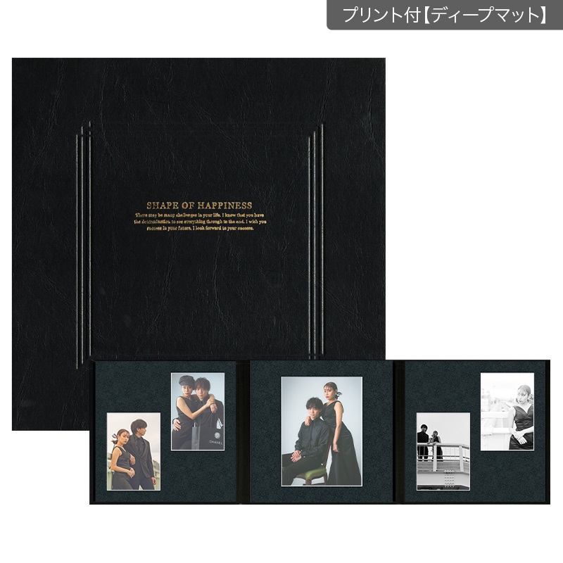 SHブラック 六切 3面（2L2×角×2L2）(プリント付【ディープマット（光沢なし）】)