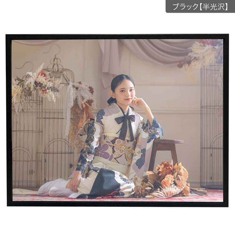 フォトパネル(写真立て) / 大サイズ(六切)(ブラック-【半光沢】)