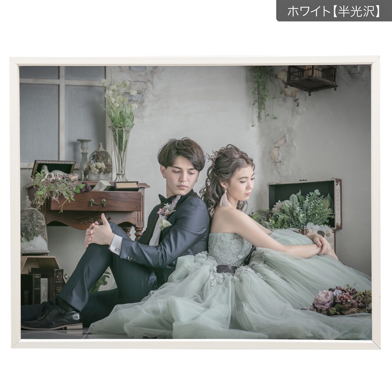 フォトパネル(写真立て) / 大サイズ(六切)(ホワイト-【半光沢】)