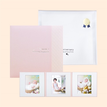 【ギフト】お宮参り台紙／ピンク ３面