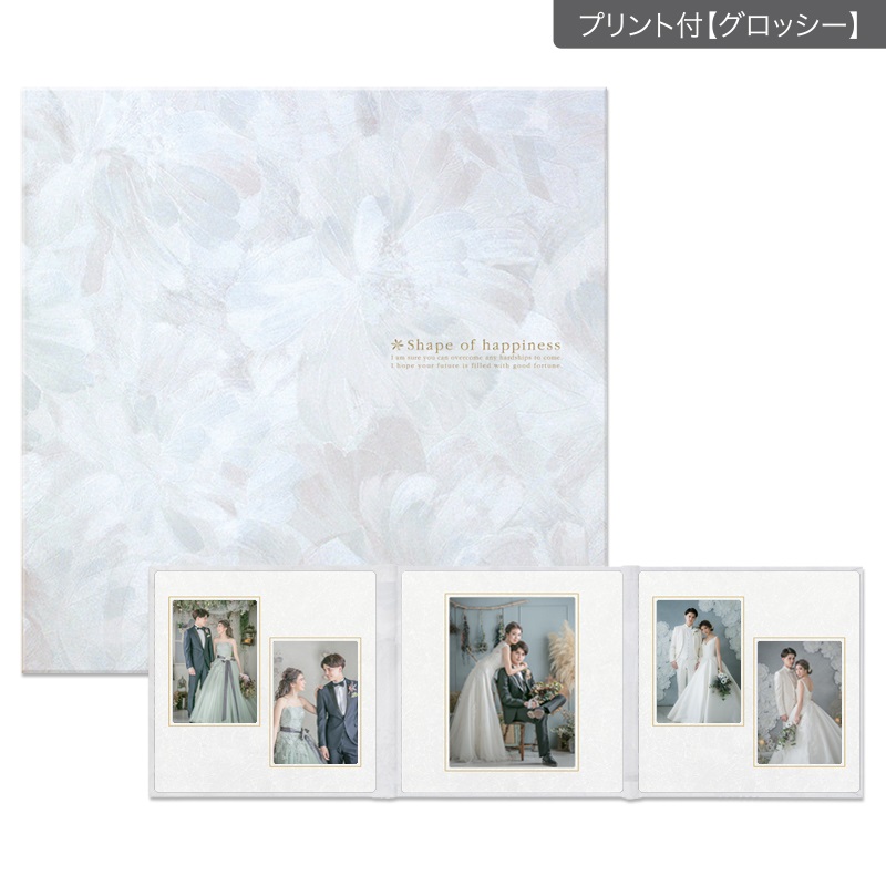 SHフラワー 六切 3面（2L2×角×2L2）(プリント付【グロッシー（光沢あり）】)