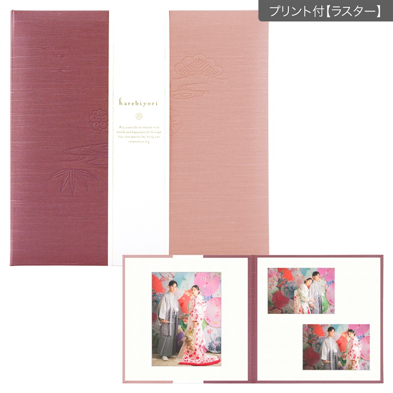 【ギフト】晴日和　梅色 六切 2面（角×2L2）(プリント付【ラスター（半光沢）】)