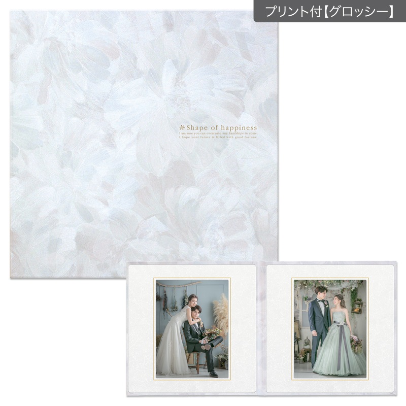 SHフラワー 六切 2面（角×角）(プリント付【グロッシー（光沢あり）】)