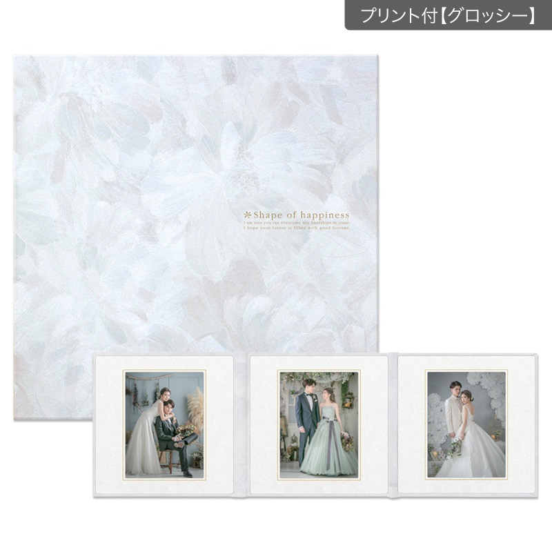SHフラワー 六切 3面（角×角×角）(プリント付【グロッシー（光沢あり）】)