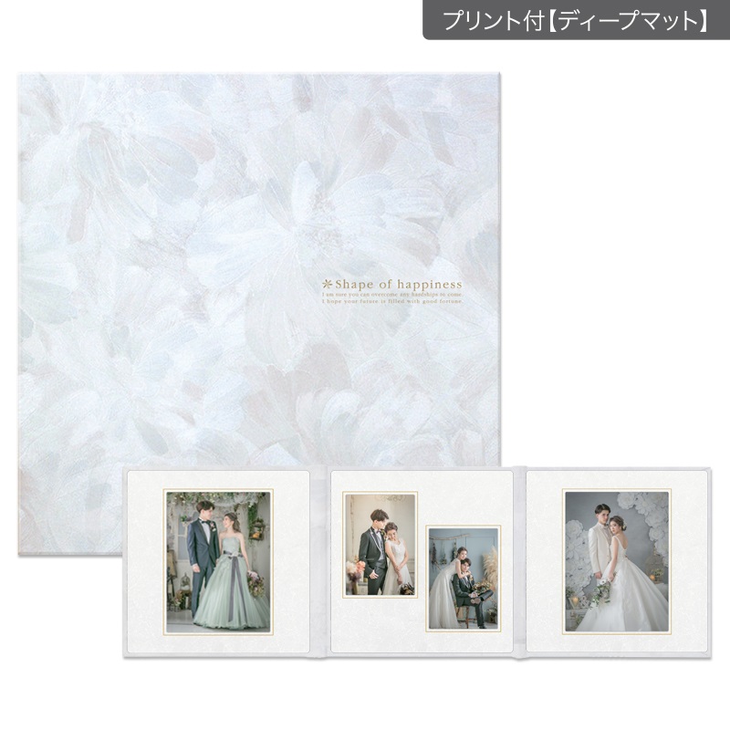 【ギフト】SHフラワー 六切 3面（角×2L2×角）(プリント付【ディープマット（光沢なし）】)