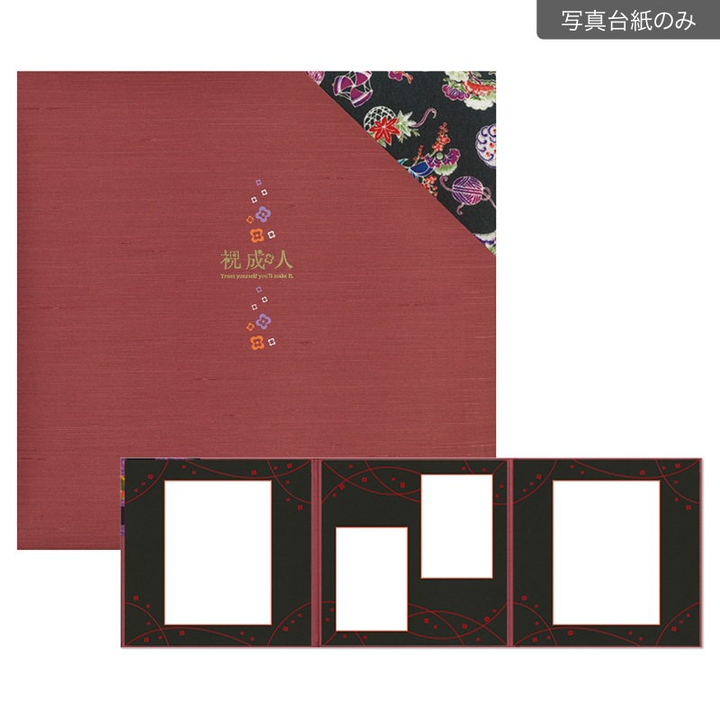 はないろ 3面中枠付セット（成人式）(【600-0033　写真台紙のみ】)
