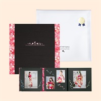 【ギフト】和装用台紙 黒×赤 3面（角×2L2×角）