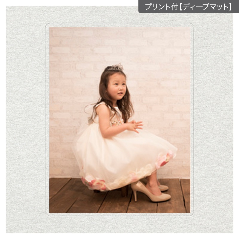 ヒンジ中枠【四切用】／四切角／白（HGYW）(プリント付【ディープマット（光沢なし）】)