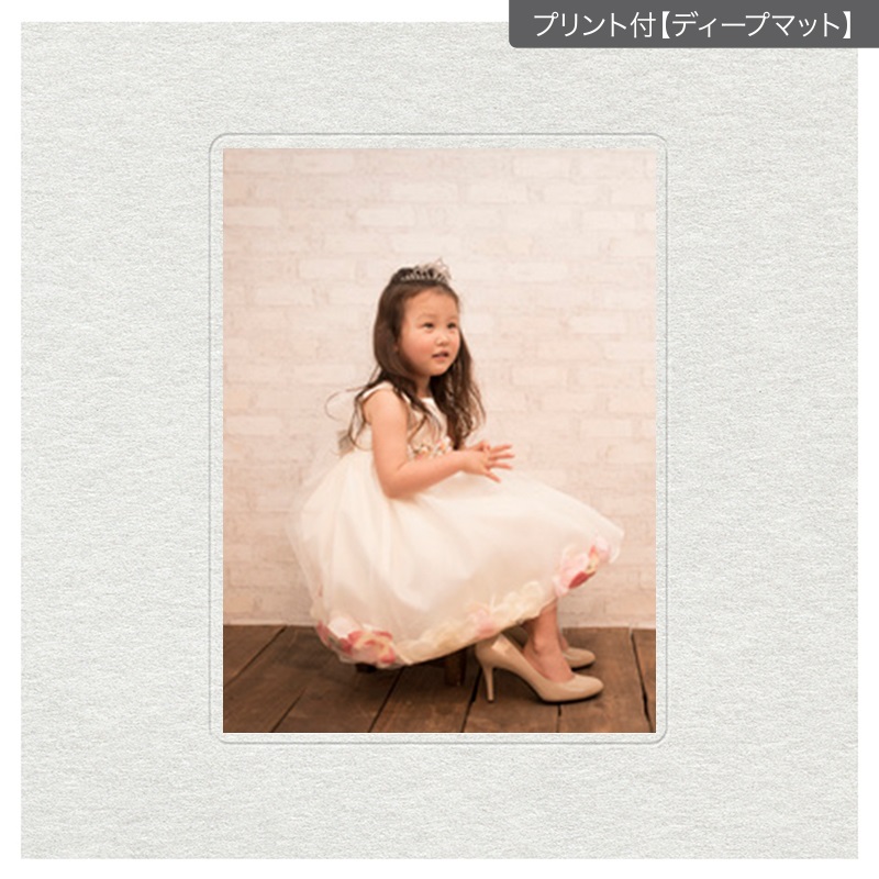 ヒンジ中枠【四切用】／六切角／白（HGYW）(プリント付【ディープマット（光沢なし）】)