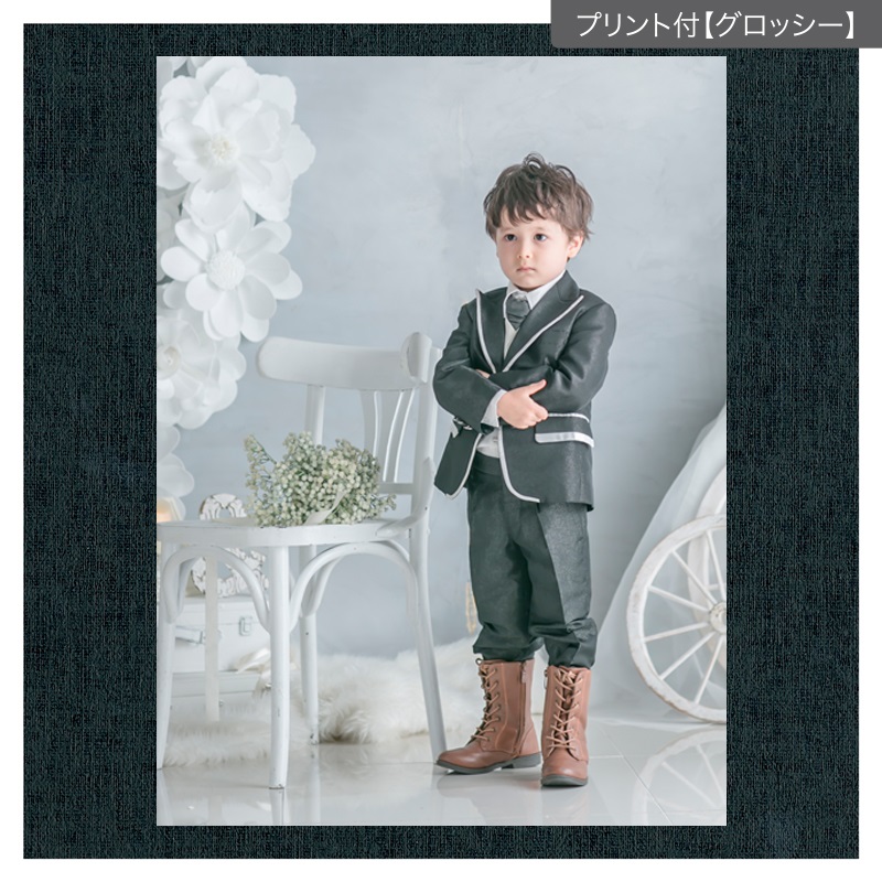 ヒンジ中枠【250SQ用】／六切角／黒（LA）(プリント付【グロッシー（光沢あり）】)