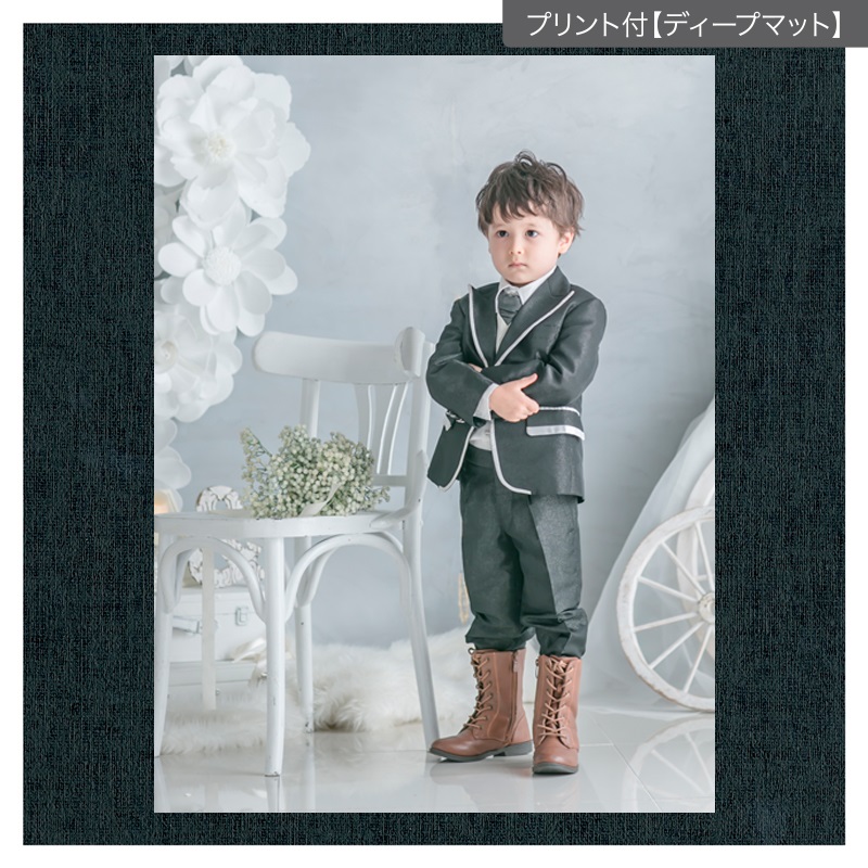 ヒンジ中枠【250SQ用】／六切角／黒（LA）(プリント付【ディープマット（光沢なし）】)