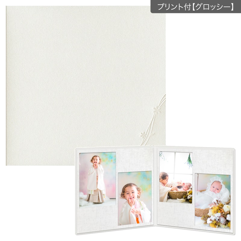 紙台紙SQ 258／白（2L2穴×2枚）(プリント付【グロッシー（光沢あり）】)